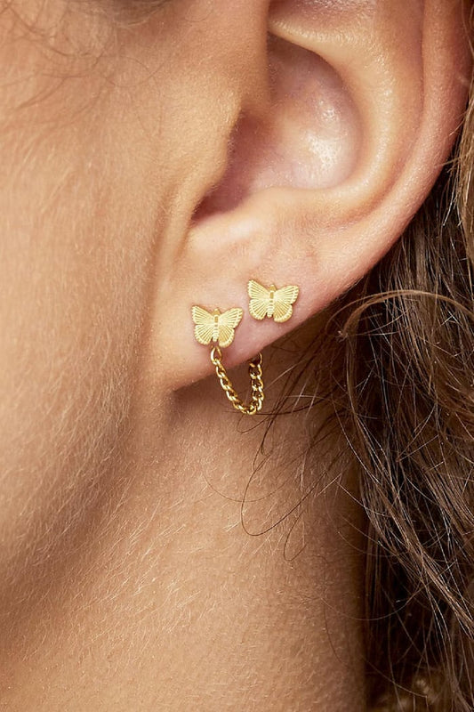 Earrings fly gold