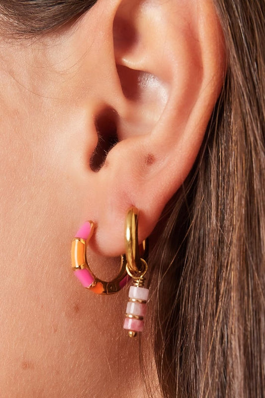 Earrings color blocking