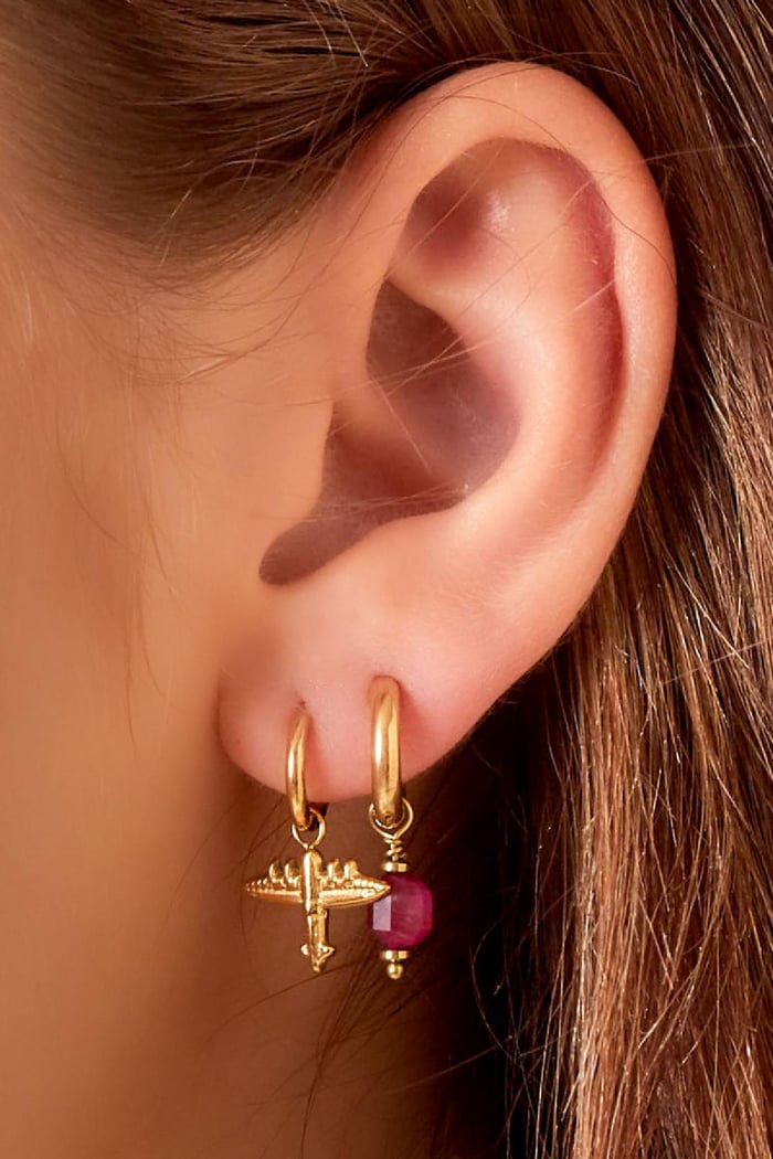 Earrings with airplane charm