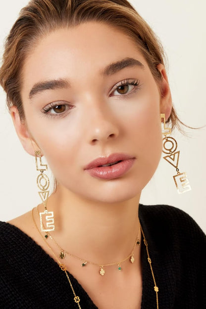 LOVE earrings with pattern