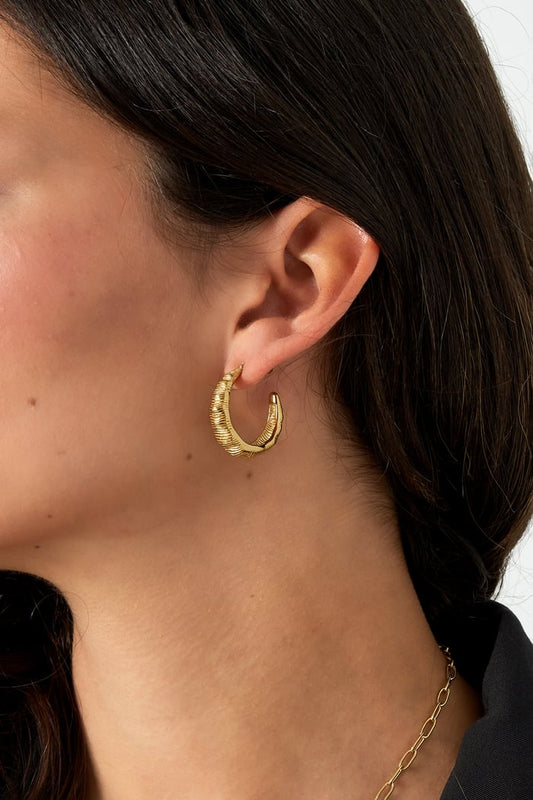 Textured hoops earrings