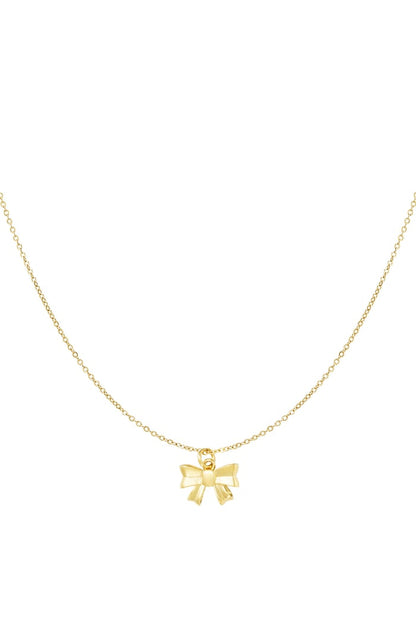 Simple necklace with bow pendant