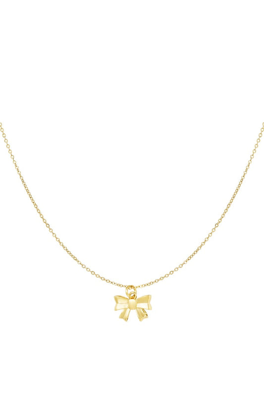 Simple necklace with bow pendant