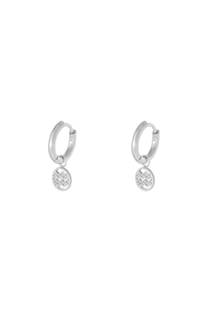 Earrings wave silver color