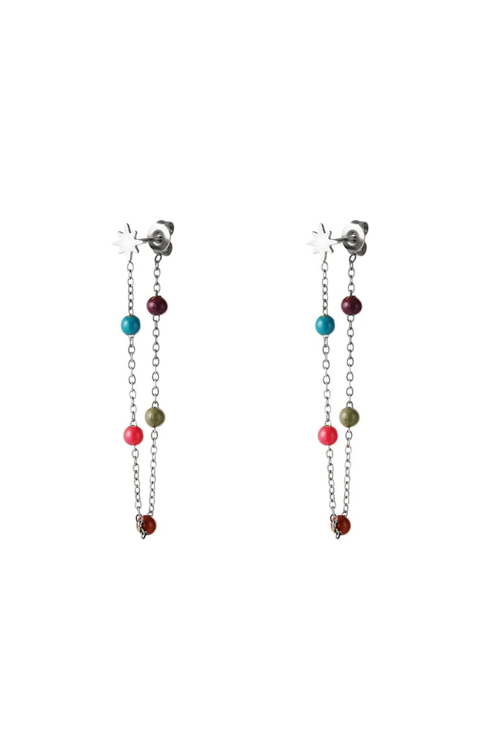 Star earring with collored balls