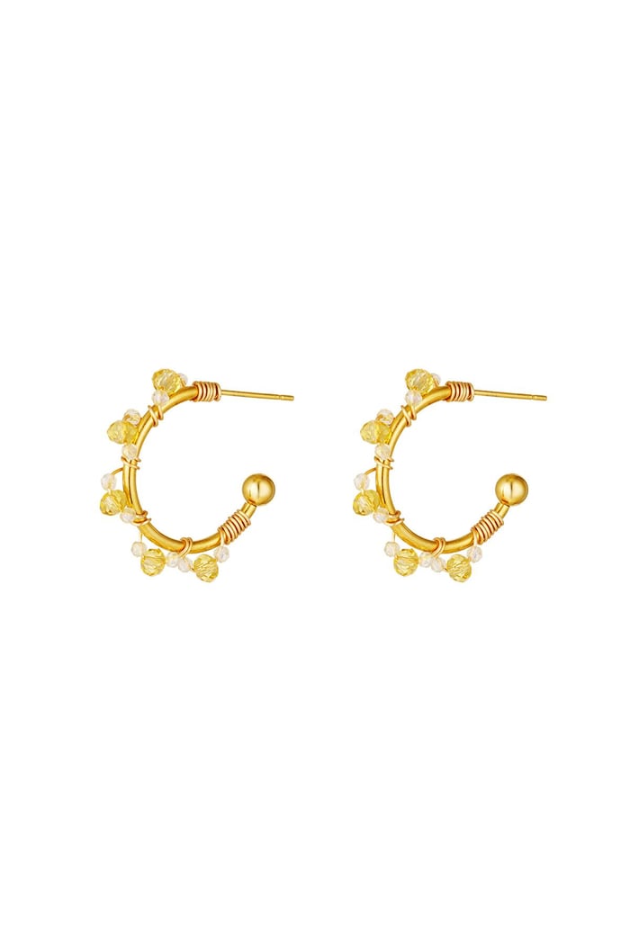 Earrings halfround hoop with beads