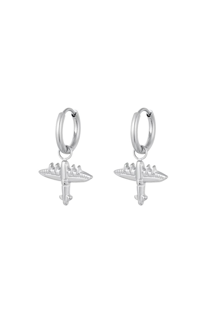 Earrings with airplane charm