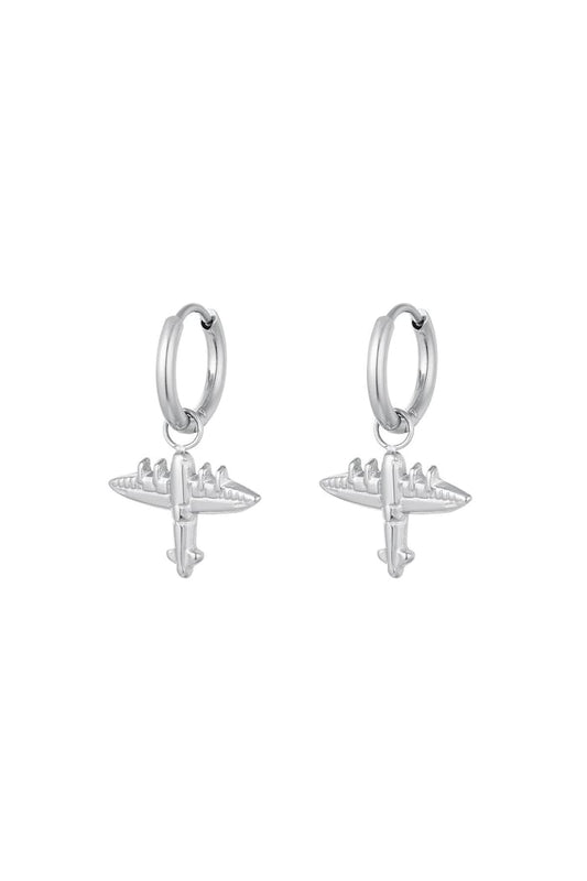 Earrings with airplane charm