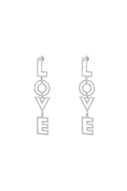 LOVE earrings with pattern