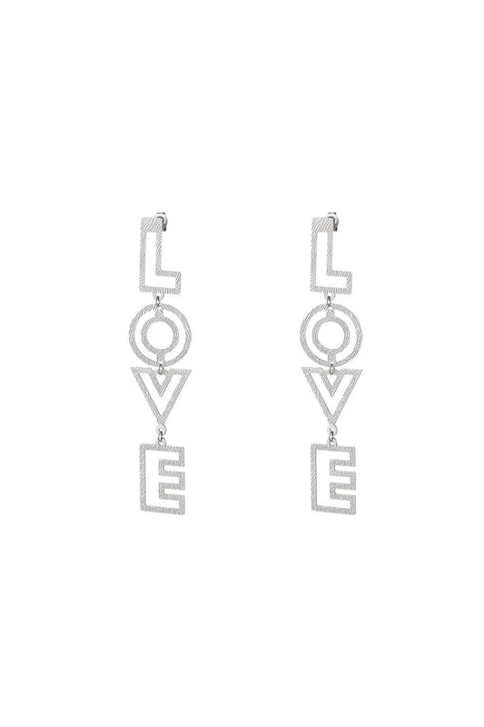 LOVE earrings with pattern