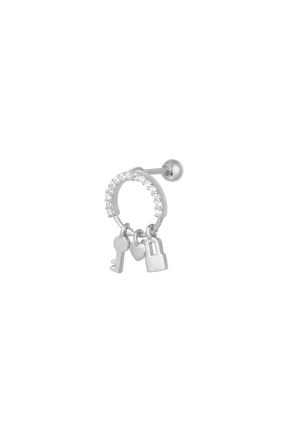 Piercing with charms and zirconia