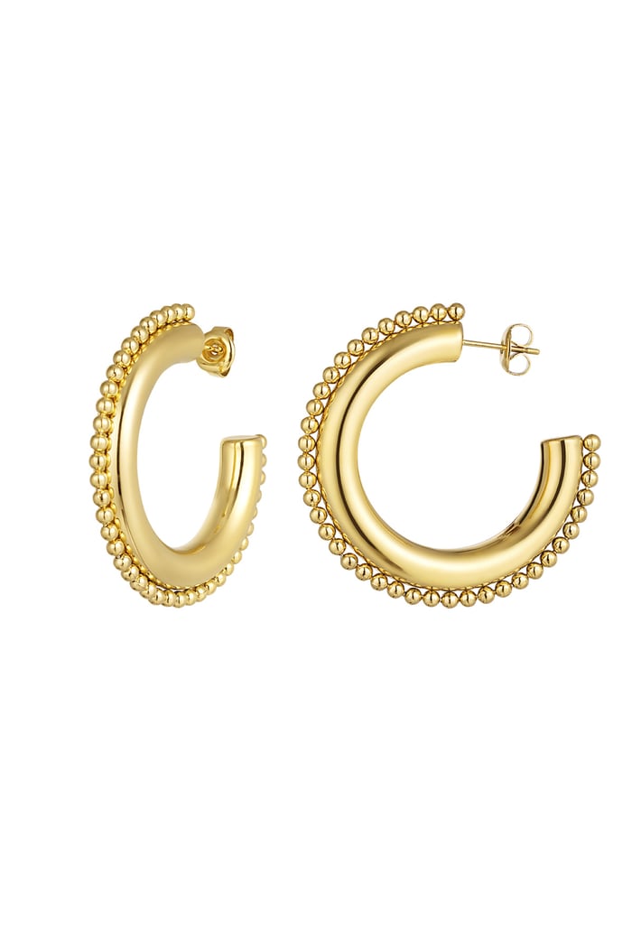 Earrings round with dots medium