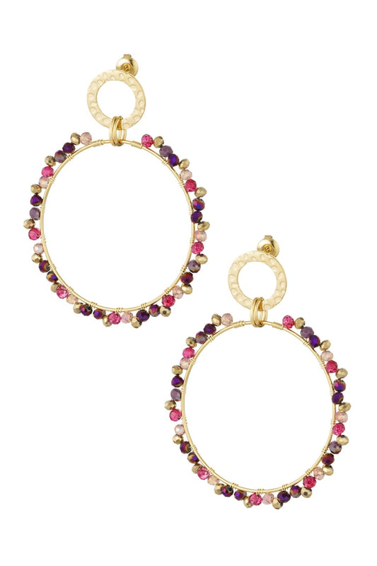 Double circle earrings with beads