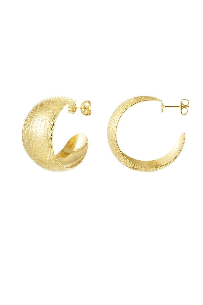 Earrings moon brushed