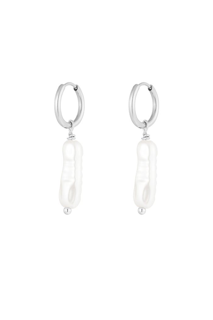 Earrings elongated pearl