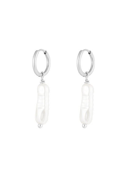 Earrings elongated pearl