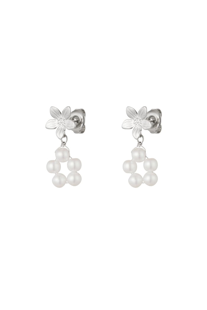 Earrings pearl flower