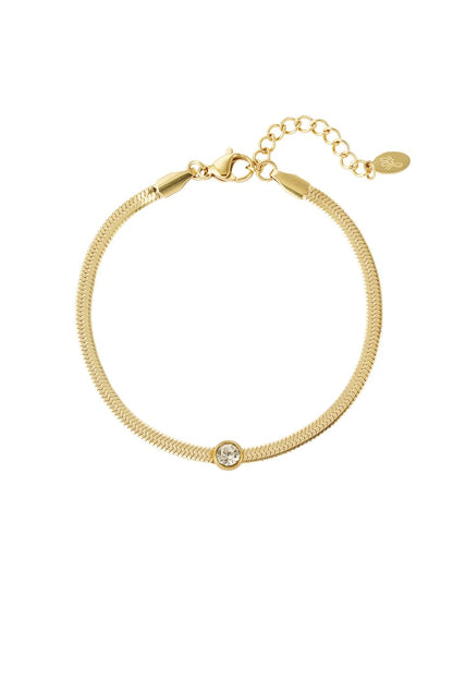 Link bracelet with diamond