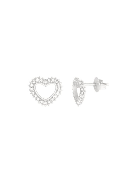 Diamond heart studs