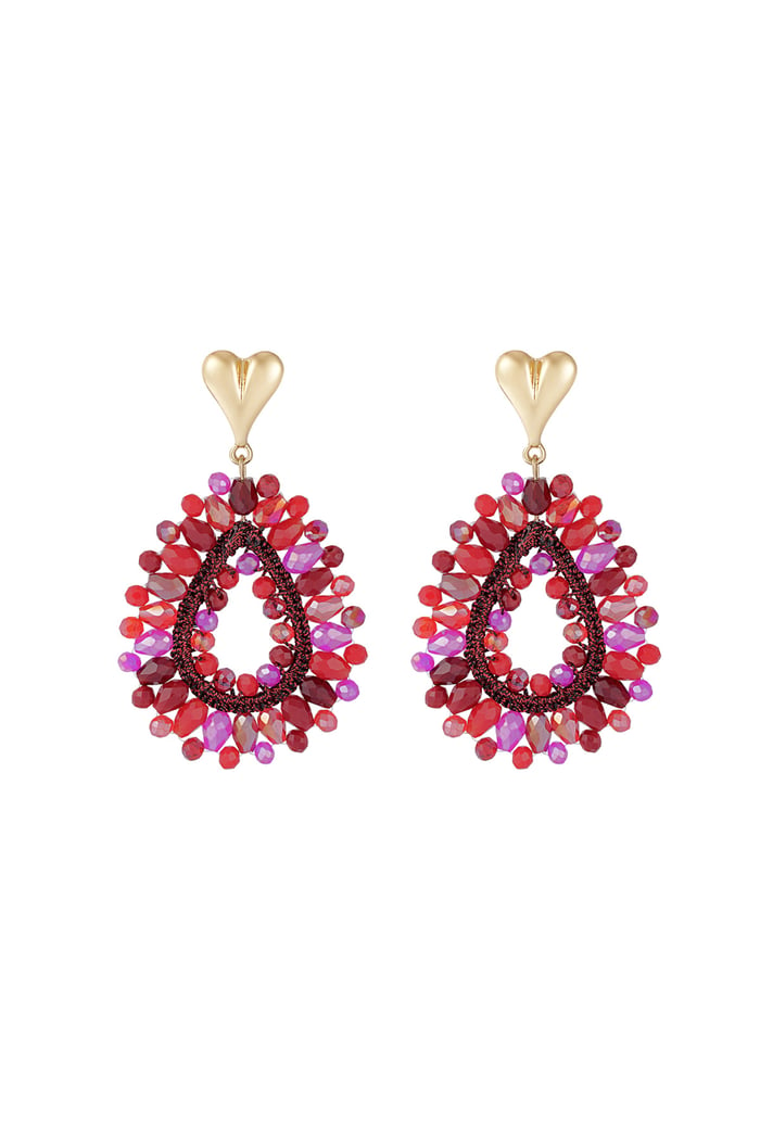 Beaded love earrings