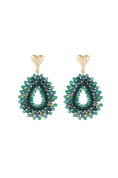 Beaded love earrings