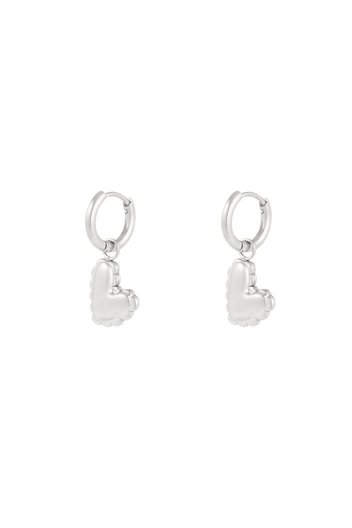 Small hanging heart charm earrings