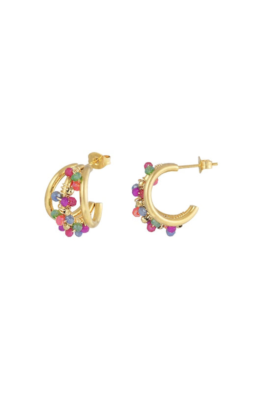 Small beads hoops earrings