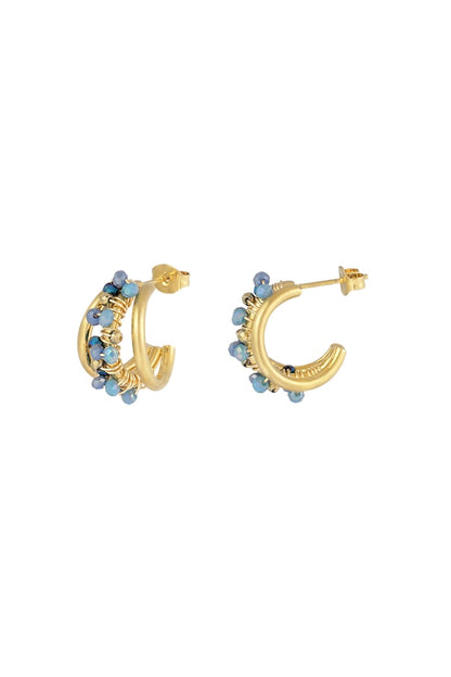 Small beads hoops earrings